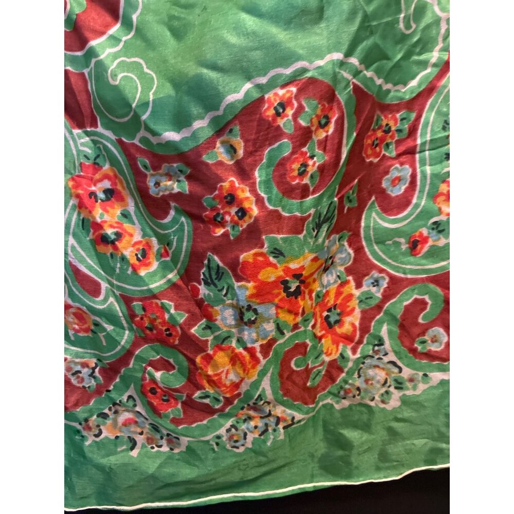 VTG silk scarf Asian Art Museum San Francisco floral pattern READ - Picture 3 of 11